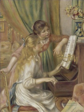 two boys singing Painting - two girls at the piano Pierre Auguste Renoir
